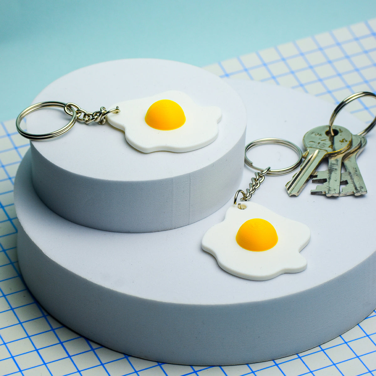 Sunny Side Up Egg Keychain